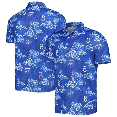 Reyn Spooner Royal Brooklyn Dodgers Cooperstown Collection Puamana Print Polo
