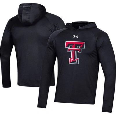 Under Armour Black Texas Tech Red Raiders School Logo Raglan Long Sleeve Hoodie Performance T-shirt