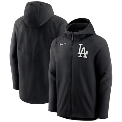 Nike Black Los Angeles Dodgers Authentic Collection Performance Raglan Full-zip Hoodie