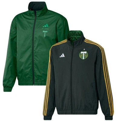 Adidas Originals Adidas Green Portland Timbers 2023 On-field Anthem Full-zip Reversible Team Jacket