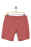 Tailor Vintage 9" Slim Stretch Linen Blend Walk Shorts In Canyon Red