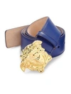 Versace Medusa-buckle Leather Belt In Cobalt Blue