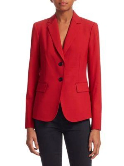 Theory Carissa Classic Blazer In Bright Carmine Red