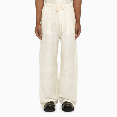 Airei Silk Khadi Pajama Pants In White