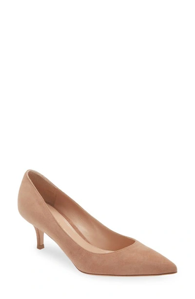 Gianvito Rossi Pointed Toe Pump In Praline