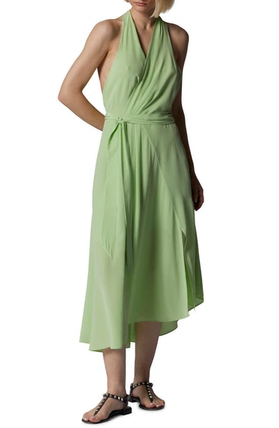 Equipment Alejandra Halter Silk Maxi Dress In Pistachio Green