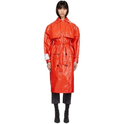 Msgm Buttoned Up Rain Coat - Red