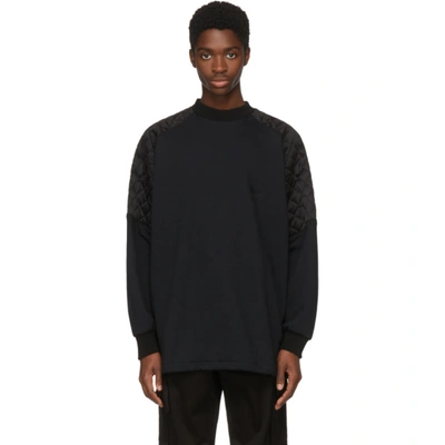 Versace Black Oversize Quilted Shoulders Sweatshirt