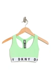 Dkny Logo Wirefree Bralette In Jade