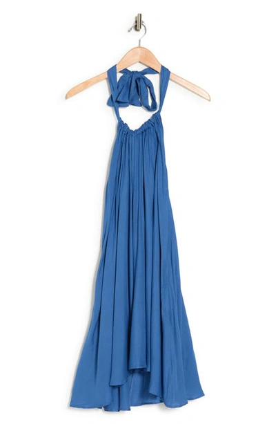 Elan Halter Neck Cover-up Dress In Azure