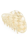 Chunks Checker Claw Clip In Clear And Ivory