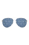 Dior Cd Diamond Of The Maison 59mm Aviator Sunglasses In Silver/blue Mirrored Solid