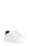 Geox Kids' Dj Rock Sneaker In White/ Dk Navy