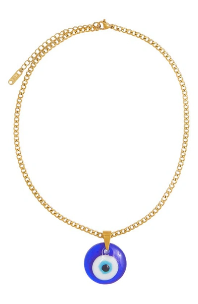 Petit Moments Harriet Evil Eye Pendant Necklace In Gold