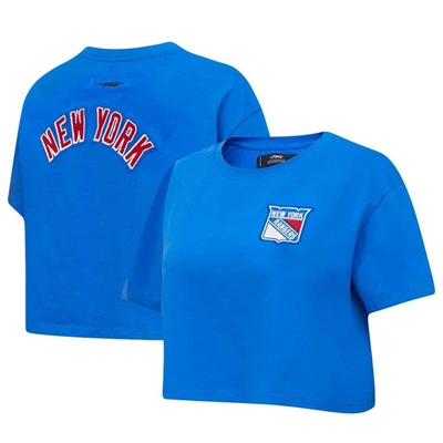 Pro Standard Blue New York Rangers Classic Boxy Cropped T-shirt