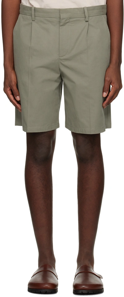 Apc Tailored Cotton Shorts In Kae Grey Green