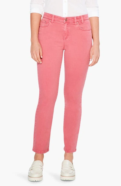 Nic + Zoe Color Mid Rise Ankle Straight Leg Jeans In Pink