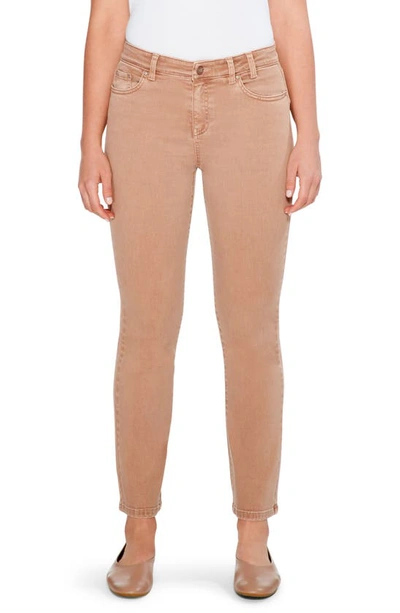 Nic + Zoe Color Mid Rise Ankle Straight Leg Jeans In Mochachino