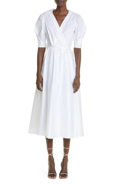Jason Wu Tie Sleeve Cotton A-line Dress In White