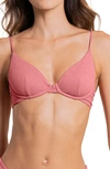 Maaji Salmonberry Dainty Underwire Reversible Bikini Top In Pink
