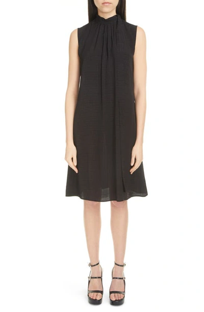 Givenchy Lavaliere 4g Neck-tie Shift Dress In Black