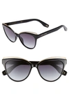 Marc Jacobs Round Acetate Sunglasses W/ Contrast Brow Detail In Black/ Grey