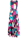 Diane Von Furstenberg Elliot Belted Abstract-print A-line Maxi Dress In Painted Plaid