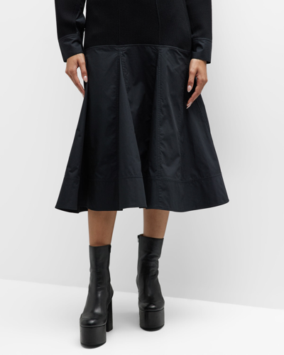 3.1 Phillip Lim Combo A-line Midi Skirt In Schwarz