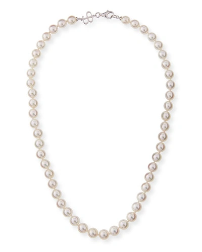 Belpearl 8.5mm Akoya Pearl Necklace In 18k White Gold, 18"l