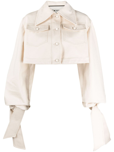 Elleme Cropped Denim Jacket In Neutrals