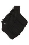 Adidas Originals Trefoil 6-pack Crew Socks-black In Black/white