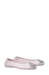 Tory Burch Claire Cap Toe Ballet In Light Lavender/silver