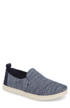 Toms Deconstructed Alpargata Slip-on In Navy Striped Chambray