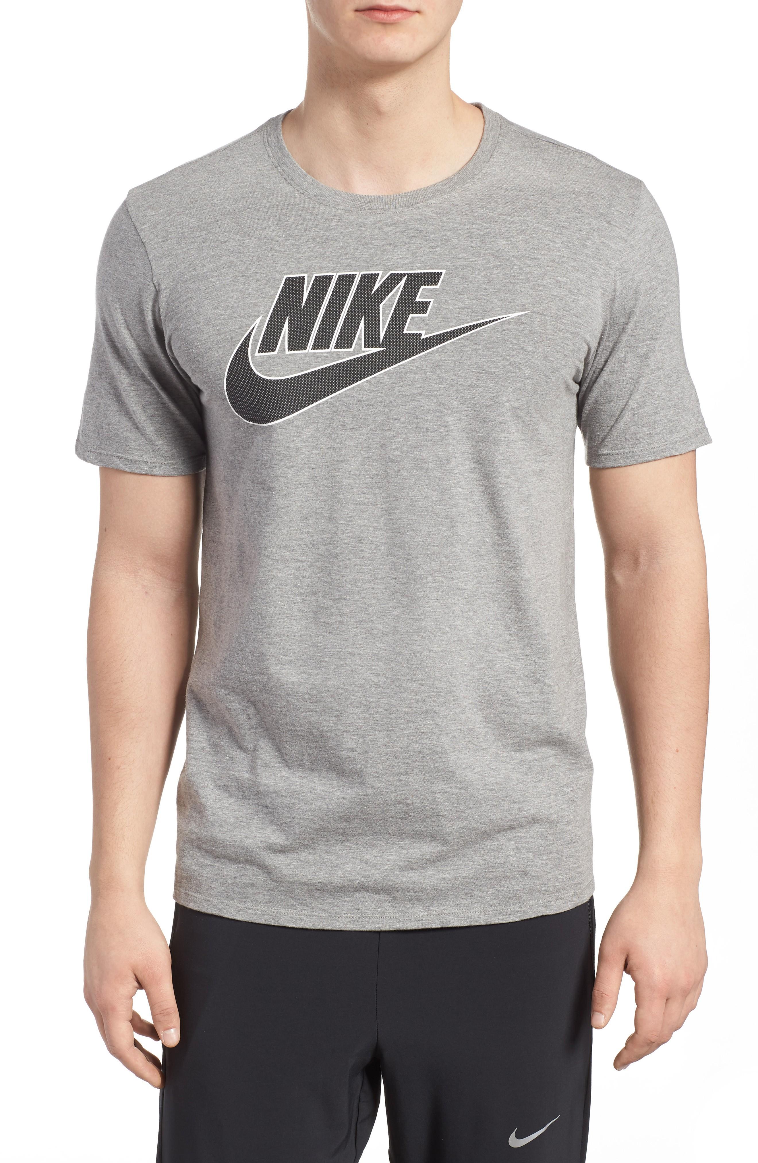 Nike Sportswear Futura Logo Graphic T-shirt In Dark Grey Heather/ Black ...