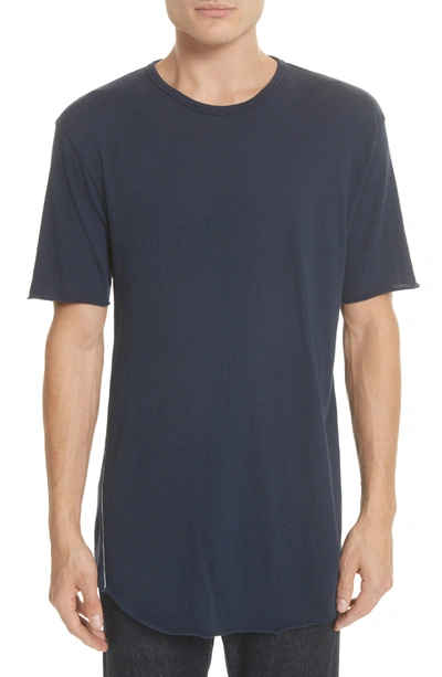 Rag & Bone Hartley Crewneck Cotton & Linen T-shirt In Navy