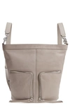 Allsaints Fetch Small Leather Backpack - Grey In Taupe Grey