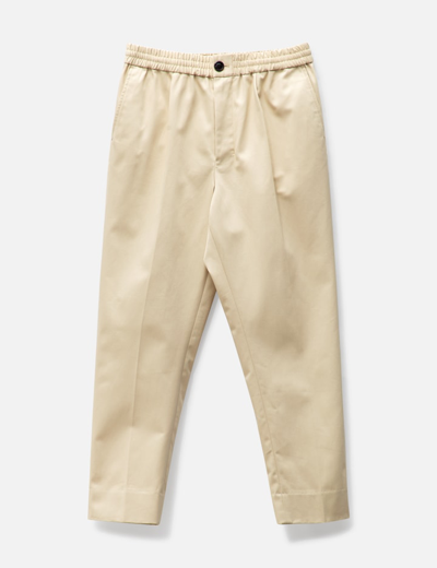 Ami Alexandre Mattiussi Elasticated Waist Trousers In Beige