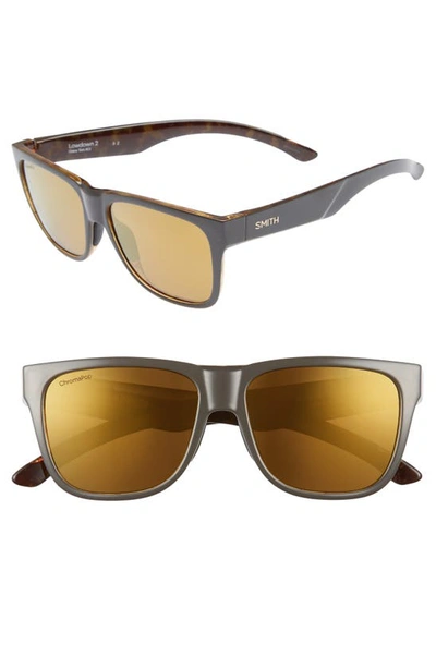 Smith Lowdown 2 55mm Chromapop™ Polarized Square Sunglasses In Gravy Tortoise