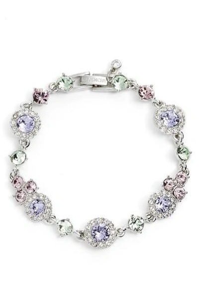 Givenchy Pastel Crystal Bracelet In Rhodium/ Pastel Multi