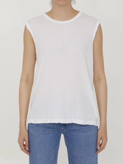 James Perse Cotton Sleeveless T-shirt In White