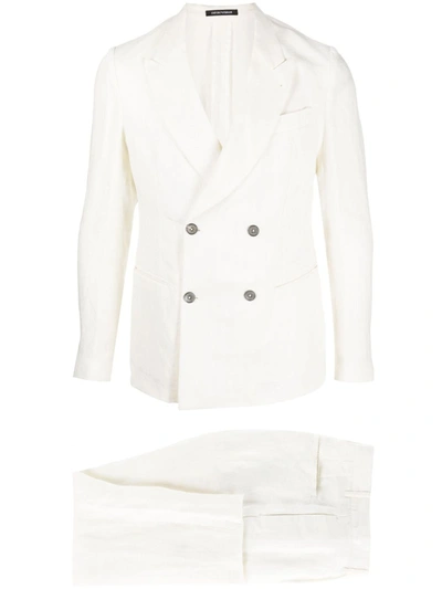 Emporio Armani Linen Suit In White