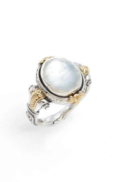 Konstantino Hestia Mother-of-pearl Doublet Ring In Silver/ Gold/ White