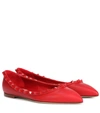 Valentino Garavani Rockstud Smooth Calf Leather Ballet Flats In Red