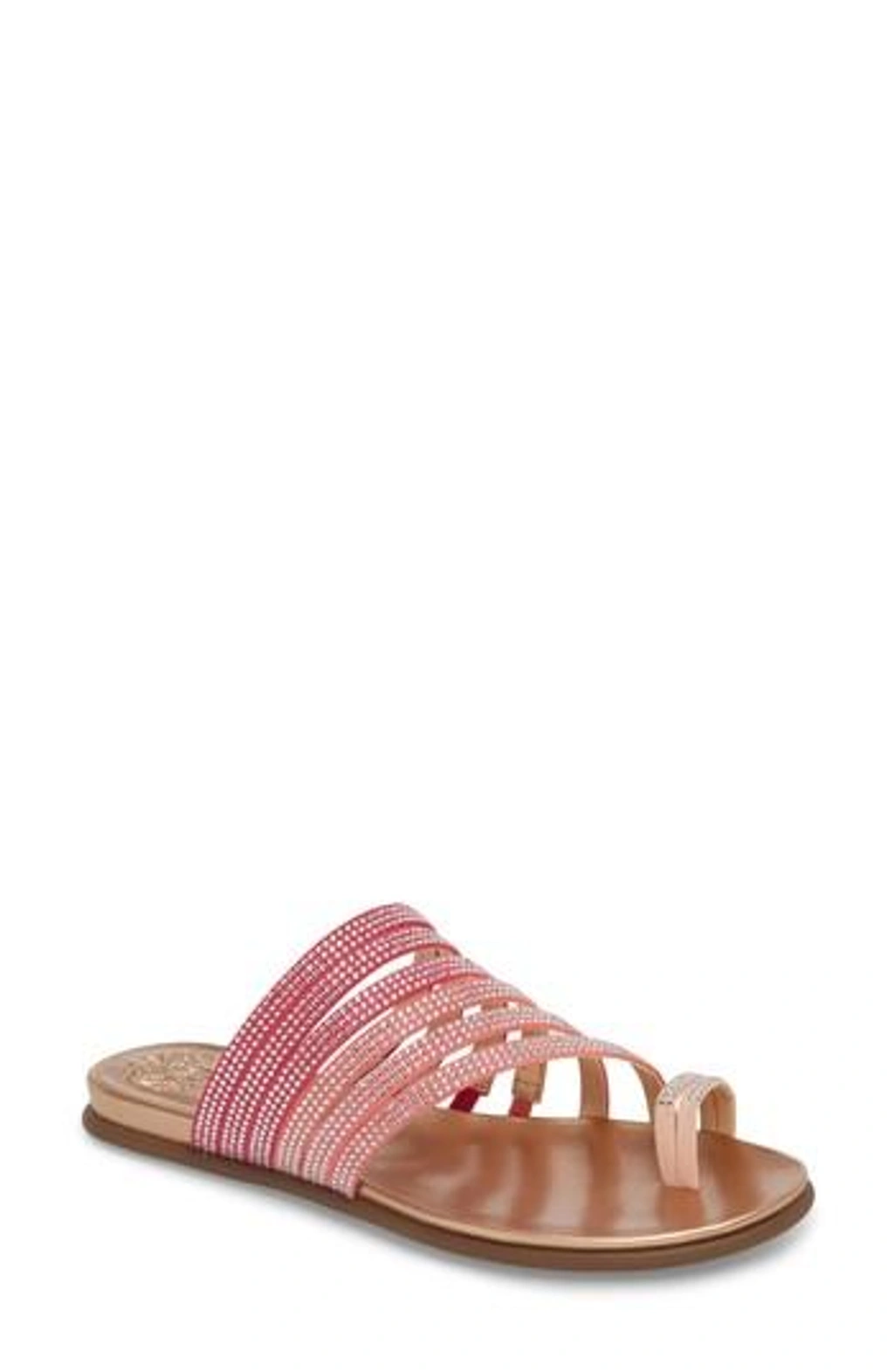 Vince Camuto Edwinny Sandal In Hot Berry Pink Combo Suede