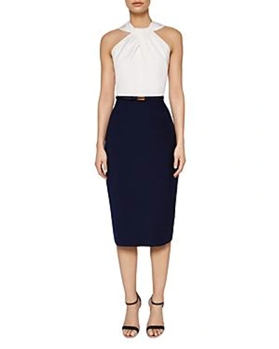 Ted Baker Rayald Color-block Sheath Dress In Dark Blue ModeSens