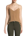 L Agence Jane V-neck Spaghetti-strap Silk Tank In Ginger Snap