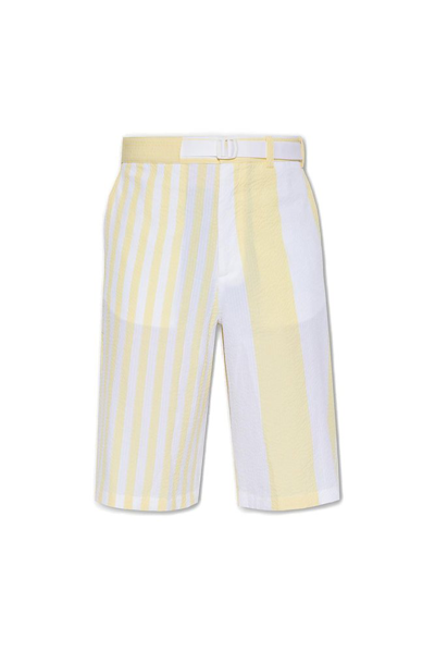 Maison Kitsuné X Olympia Le-tan Poolside Belted Shorts In P725 Lemon
