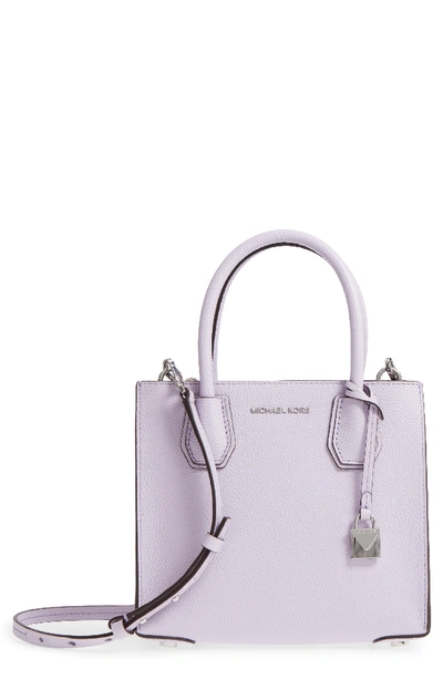 Michael Michael Kors Studio Mercer Medium Leather Messenger In Light Quartz