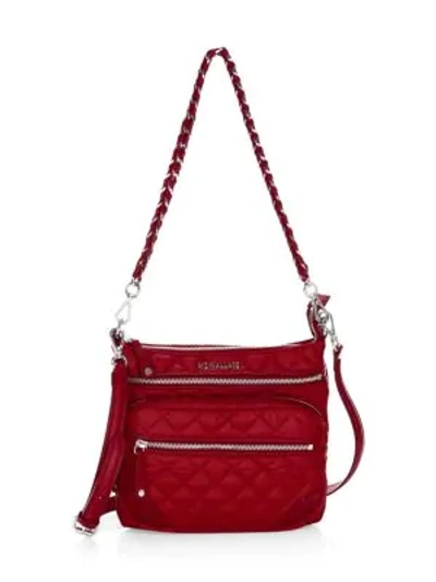 Mz Wallace Downtown Crosby Crossbody In Carmine Red/silver