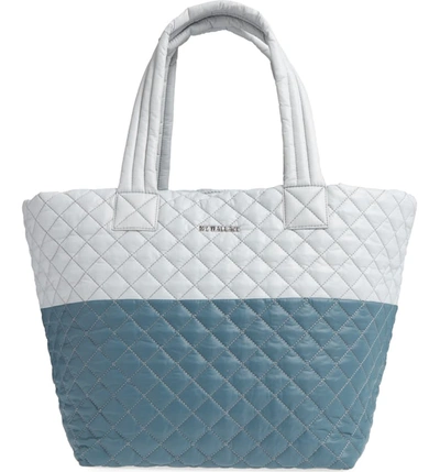 Mz Wallace Medium Metro Tote - Blue In Ice Gray/harbor Blue